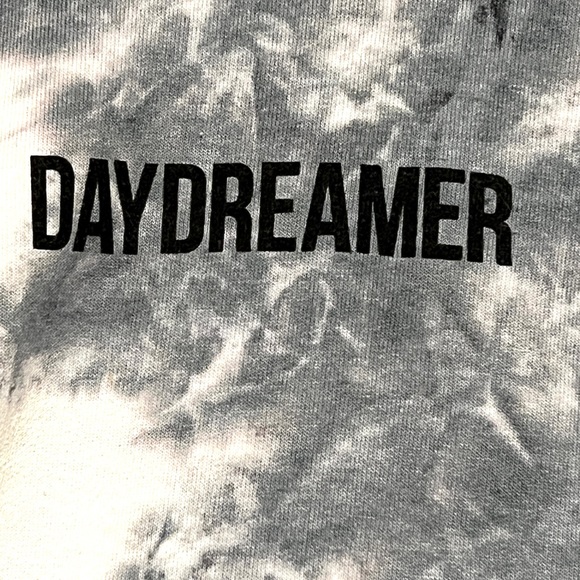 Bowery Supply Co. Tie Dye DAYDREAMER Hooded Gray White Sweatshirt Hoodie - Picture 2 of 11